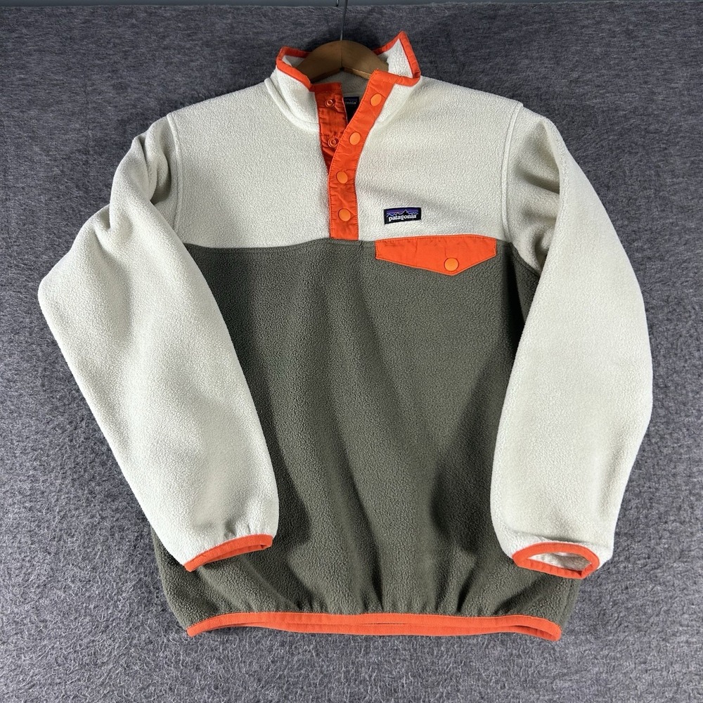 Patagonia Synchilla Colorblock Snap-T Jacket Fleece Pullover Kids Medium Preppy